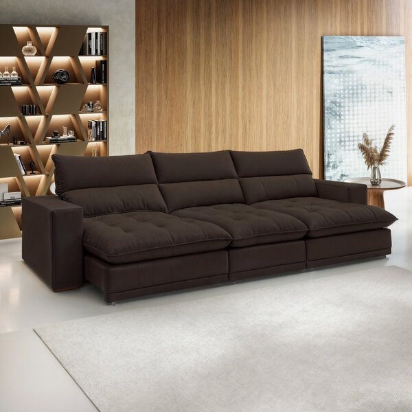 Sofá Retrátil E Reclinável 410cm Martinho Veludo Yescasa Marr