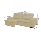 Sofá Retrátil E Reclinável 4 Lugares 2,30m Brasilia - Suede B