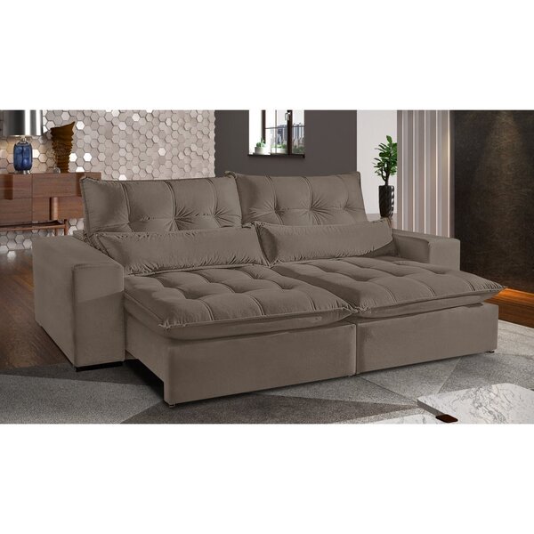 Sofá Retrátil E Reclinável 4 Lugares 2,30m Londres  Bege