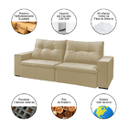 Sofá Retrátil E Reclinável 4 Lugares 2,30m Perola - Suede Beg