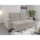 Sofá Retrátil E Reclinável 4 Lugares 2,3m Veludo Horus Marfim