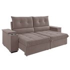 Sofá Retrátil E Reclinável 4 Lugares 2,3m Veludo Horus Rosa