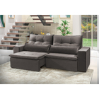 Sofá Retrátil E Reclinável 4 Lugares 2,50m Perola - Suede Cin