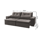 Sofá Retrátil E Reclinável 4 Lugares 2,50m Perola - Suede Cin