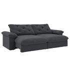 Sofá Retrátil E Reclinável 4 Lugares 2,60m Slim Amsterdã Cinza