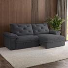 Sofá Retrátil E Reclinável 4 Lugares 2,60m Slim Amsterdã Cinza