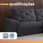 Sofá Retrátil E Reclinável 4 Lugares 2,60m Slim Amsterdã Cinza