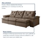 Sofá Retrátil E Reclinável 4 Lugares 2,70m Suede Bege Londres