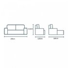 Sofá Retrátil E Reclinável 4 Lugares 2,90m Londres  Cinza