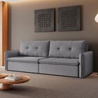 Sofá Retrátil E Reclinável 4 Lugares 200cm Braga Cinza