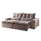 Sofá Retrátil E Reclinável 4 Lugares 200cm Veludo Serra Decor