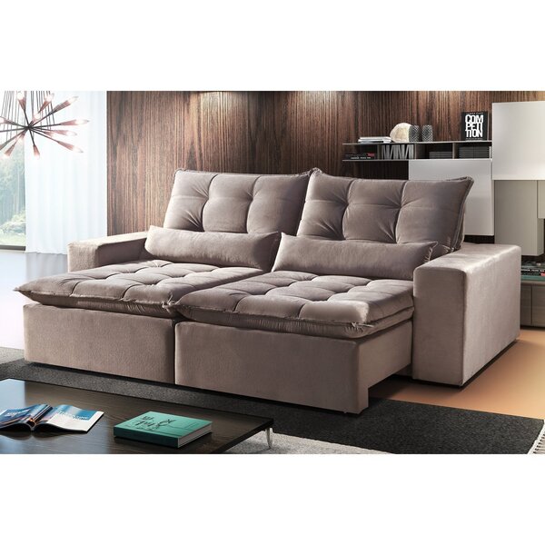 Sofá Retrátil E Reclinável 4 Lugares 200cm Veludo Serra Decor