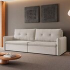 Sofá Retrátil E Reclinável 4 Lugares 220cm Braga Cru