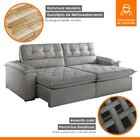 Sofá Retrátil E Reclinável 4 Lugares 220cm Hermon Super Pillo