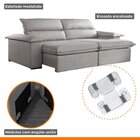 Sofá Retrátil E Reclinável 4 Lugares 220cm Vanilla  Veludo Ci