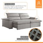 Sofá Retrátil E Reclinável 4 Lugares 220cm Vanilla  Veludo Ci