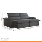 Sofá Retrátil E Reclinável 4 Lugares 220cm Vanilla  Veludo Gr