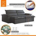 Sofá Retrátil E Reclinável 4 Lugares 220cm Vanilla  Veludo Gr