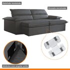 Sofá Retrátil E Reclinável 4 Lugares 220cm Vanilla  Veludo Gr