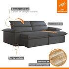 Sofá Retrátil E Reclinável 4 Lugares 220cm Vanilla  Veludo Gr