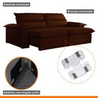 Sofá Retrátil E Reclinável 4 Lugares 220cm Vanilla  Veludo Ma