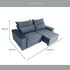 Sofá Retrátil E Reclinável 4 Lugares 230 Cm Itália Grafite