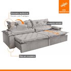 Sofá Retrátil E Reclinável 4 Lugares 230cm Agatha  Veludo Cin