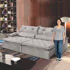 Sofá Retrátil E Reclinável 4 Lugares 230cm Agatha  Veludo Cin