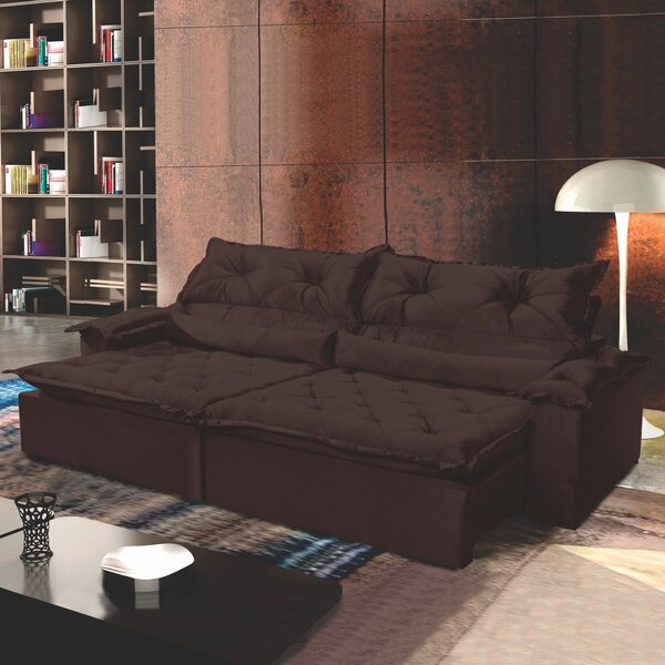 Sofá Retrátil E Reclinável 4 Lugares 230cm Agatha  Veludo Mar