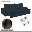 Sofá Retrátil E Reclinável 4 Lugares 230cm Bérgamo  Veludo Az