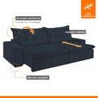 Sofá Retrátil E Reclinável 4 Lugares 230cm Bérgamo  Veludo Az