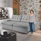 Sofá Retrátil E Reclinável 4 Lugares 230cm Bérgamo  Veludo Ci