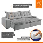 Sofá Retrátil E Reclinável 4 Lugares 230cm Bérgamo  Veludo Ci