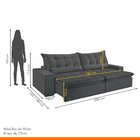 Sofá Retrátil E Reclinável 4 Lugares 230cm Bérgamo  Veludo Gr