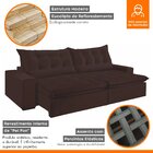 Sofá Retrátil E Reclinável 4 Lugares 230cm Bérgamo  Veludo Ma