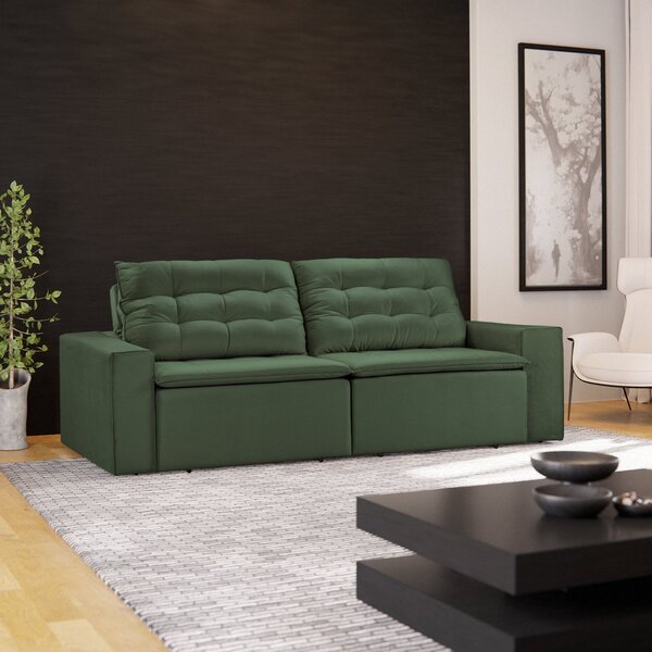 Sofá Retrátil E Reclinável 4 Lugares 230cm D28 Nilo  Verde Mu