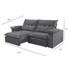 Sofá Retrátil E Reclinável 4 Lugares 230cm México  Grafite