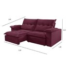 Sofá Retrátil E Reclinável 4 Lugares 230cm México  Vinho