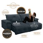 Sofá Retrátil E Reclinável 4 Lugares 230cm Texas Chumbo