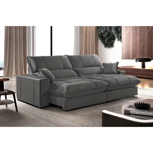 Sofá Retrátil E Reclinável 4 Lugares 240cm Com Molas Ensacada