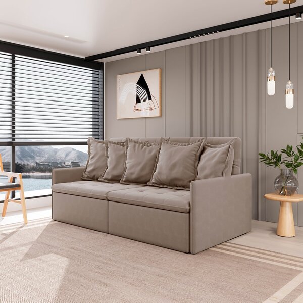 Sofá Retrátil E Reclinável 4 Lugares 240cm Dália Cabecasa Mad