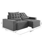 Sofá Retrátil E Reclinável 4 Lugares 240cm Embaúba Extra Cabe