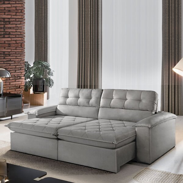 Sofá Retrátil E Reclinável 4 Lugares 240cm Hermon Super Pillo
