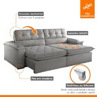 Sofá Retrátil E Reclinável 4 Lugares 240cm Hermon Super Pillo
