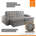 Sofá Retrátil E Reclinável 4 Lugares 240cm Hermon Super Pillo