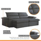 Sofá Retrátil E Reclinável 4 Lugares 240cm Vanilla  Veludo Gr