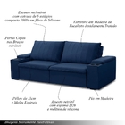 Sofá Retrátil E Reclinável 4 Lugares 245cm Kent Porta Copos N