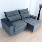 Sofá Retrátil E Reclinável 4 Lugares 250 Cm Itália Grafite