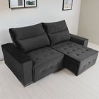 Sofá Retrátil E Reclinável 4 Lugares 250 Cm Itália Preto