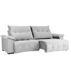 Sofá Retrátil E Reclinável 4 Lugares 250 Cm Maserati Prata